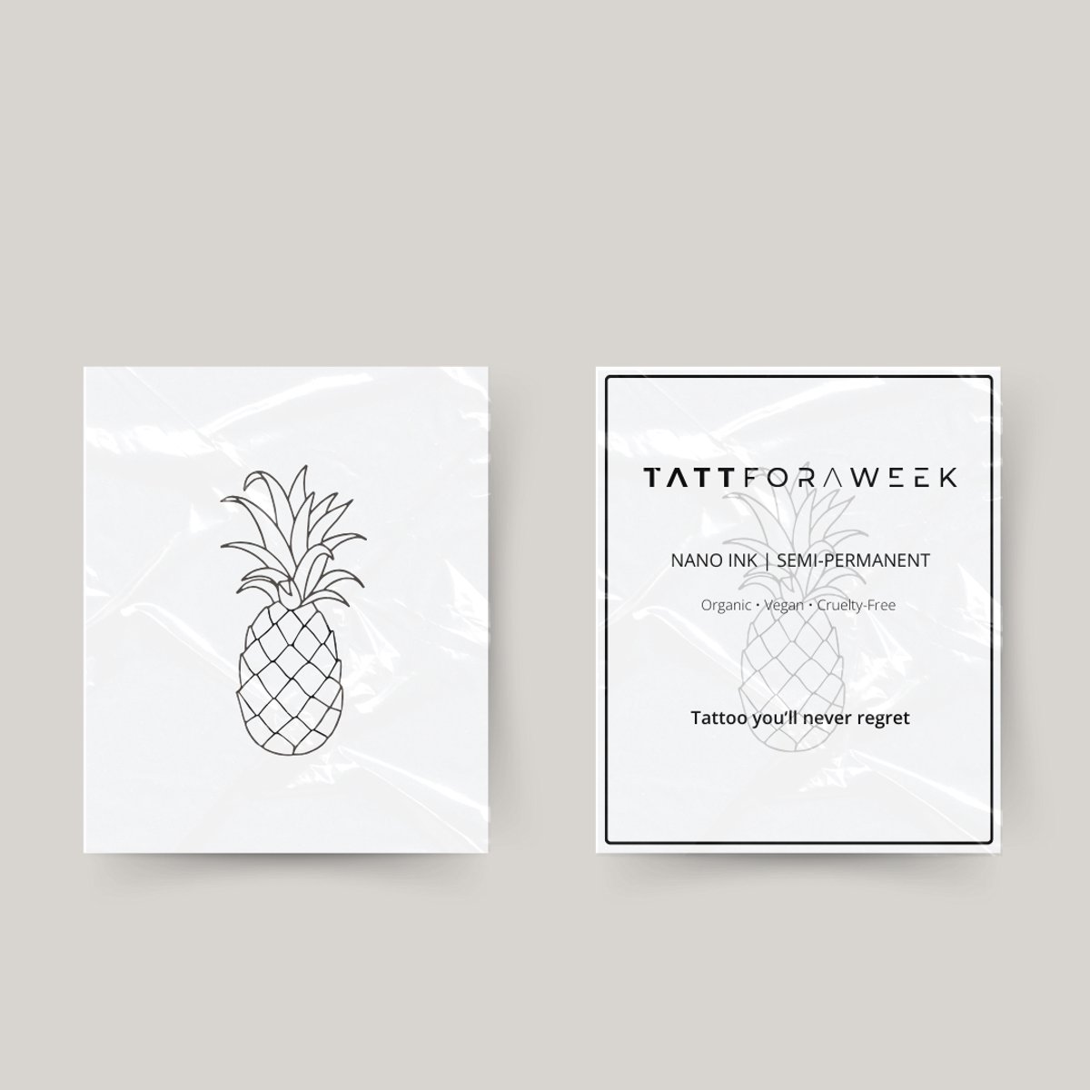 Tijdelijke tattoo ananas | Neptattoo volwassenen | Tijdelijke tattoo voor volwassenen | Temporary tattoo | Plaktattoos voor volwassenen | Neptattoos | Probeer zorgeloos een tattoo | tattforaweek